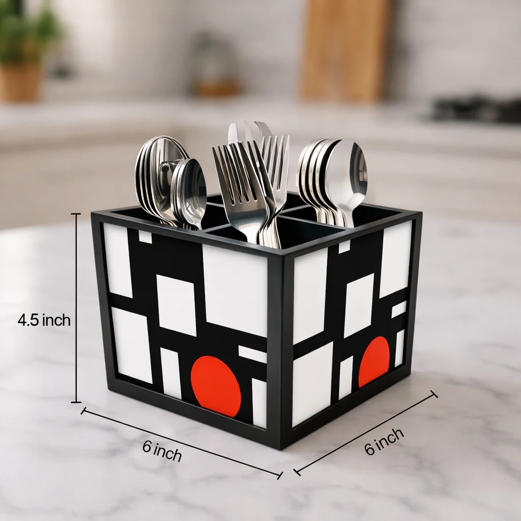 Kitchen Cutlery Holder Stand for Spoons, Forks & Knives- Designer Mandrin - Image 3