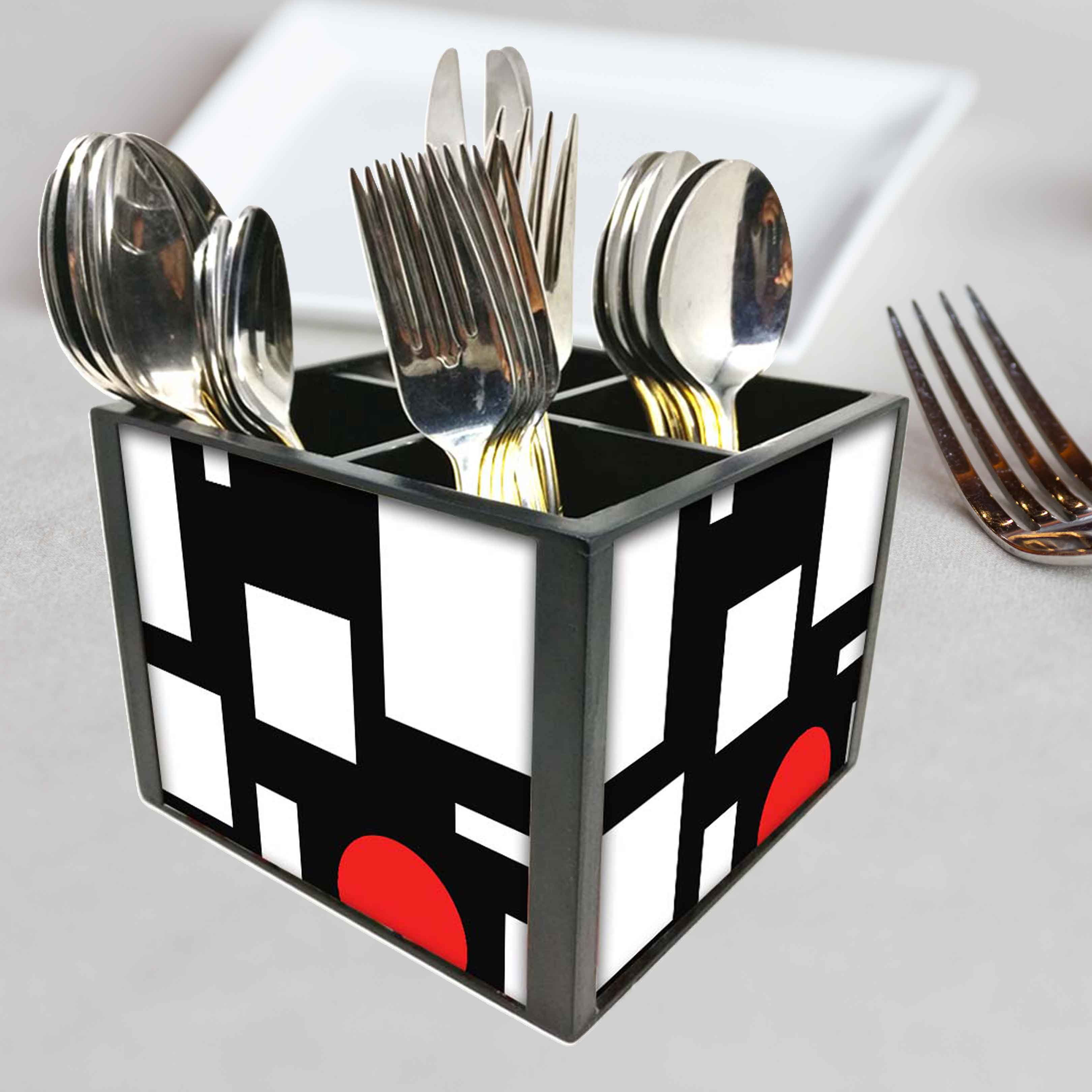 Kitchen Cutlery Holder Stand for Spoons, Forks & Knives- Designer Mandrin - Image 4