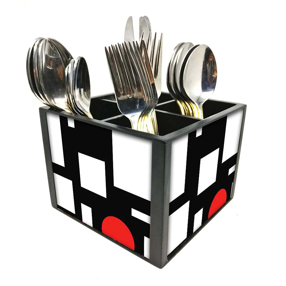 Kitchen Cutlery Holder Stand for Spoons, Forks & Knives- Designer Mandrin - Image 5