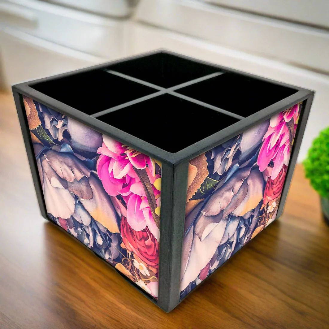 Watercolor FlowerCutlery Holder Stand Silverware Caddy Organizer - Image 3