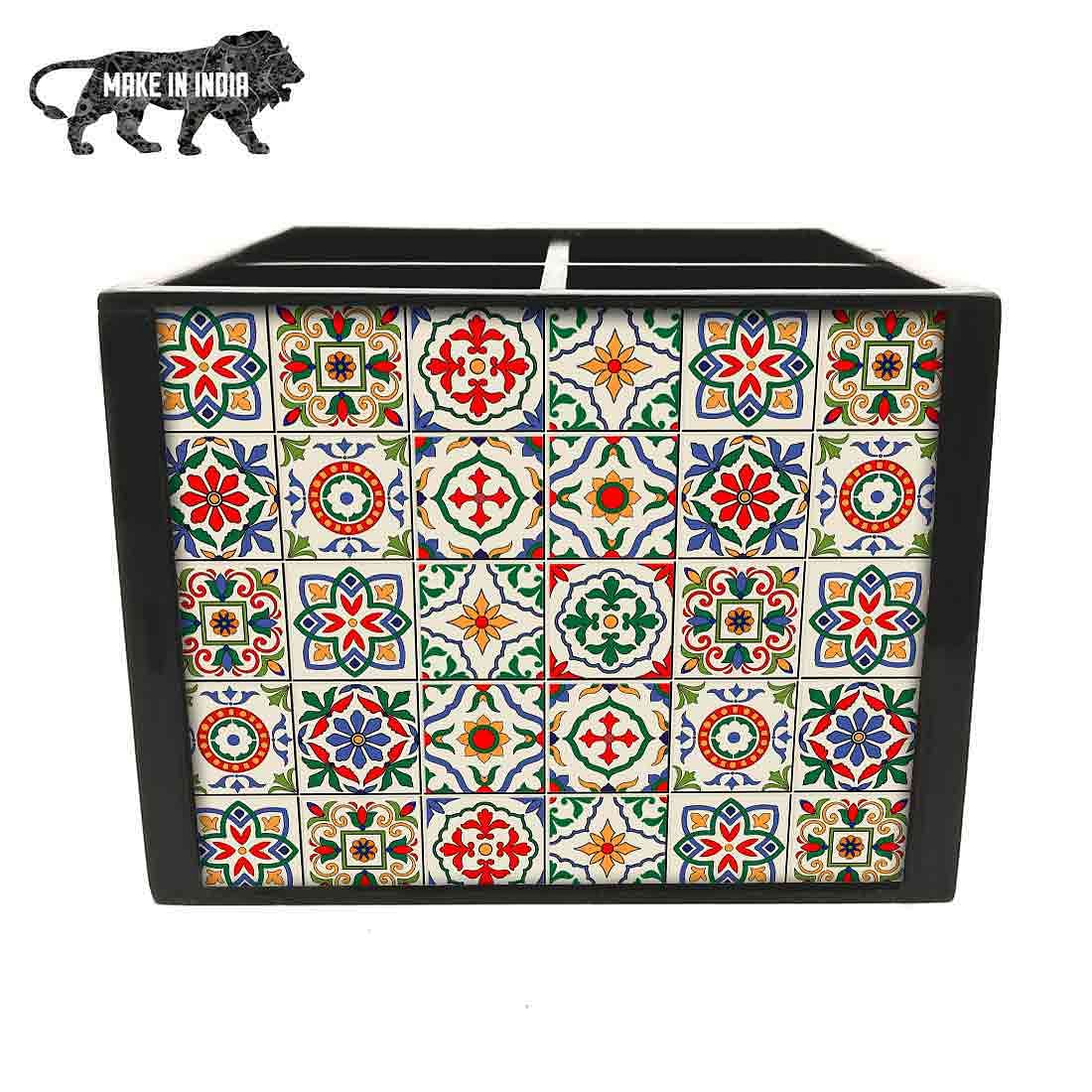 Cutlery Holder Stand Silverware Caddy Organizer for Kitchen - Spanish Tiles - Image 4