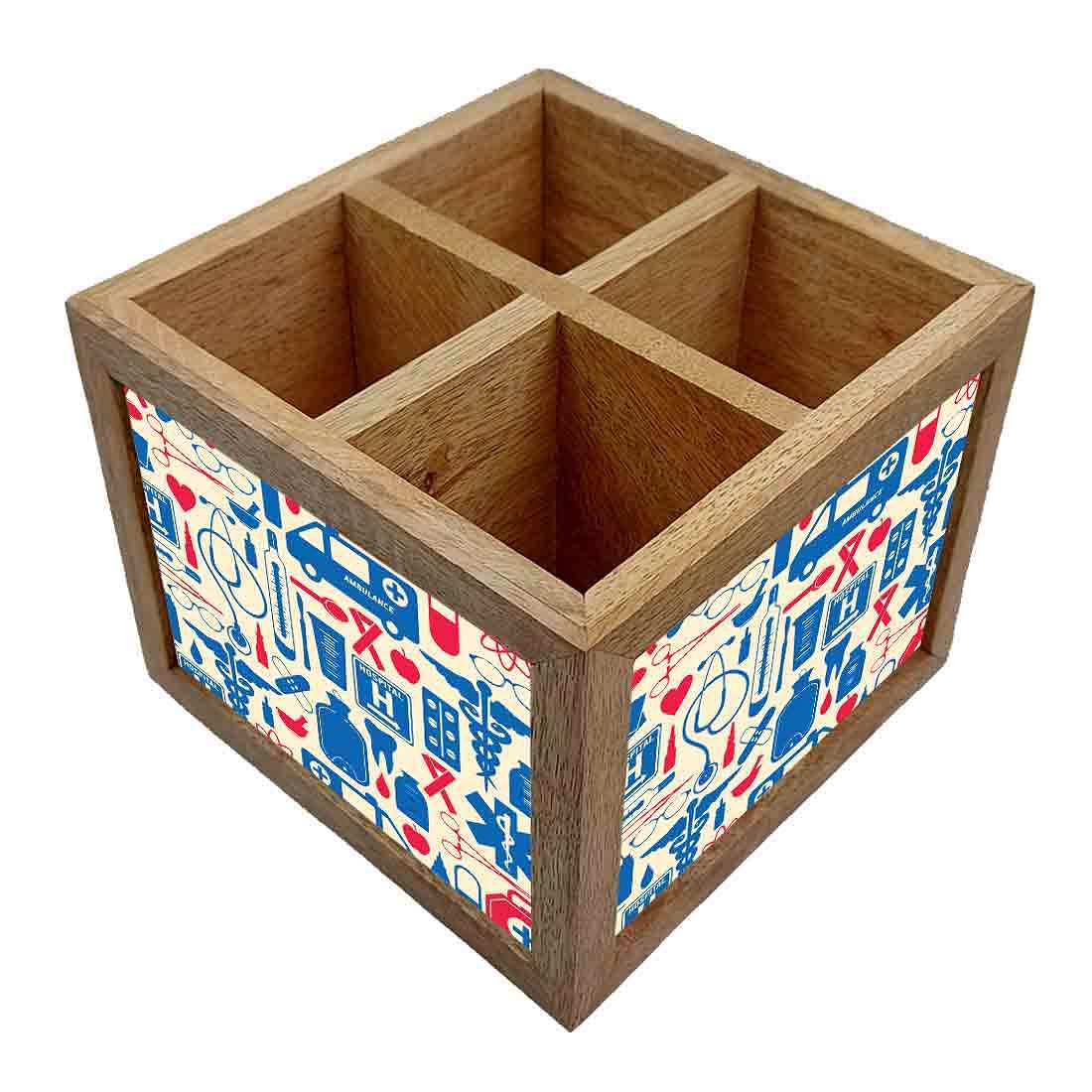 Natural Wooden Cutlery Holder - Doctor Prescription - Image 2