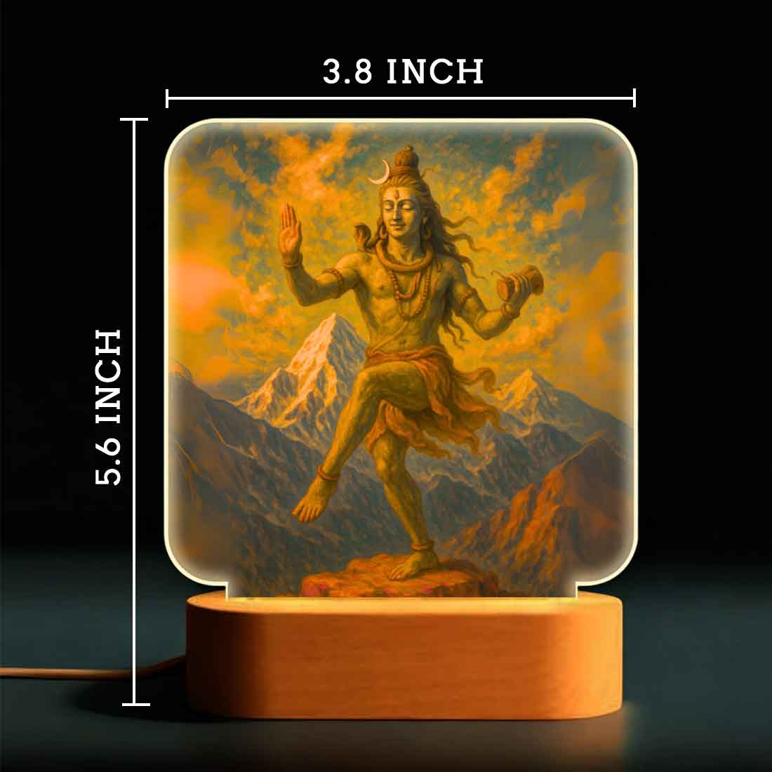 Decorative LED Shiva Light – Wooden Base Night Lamp for Sacred Spaces - Image 3