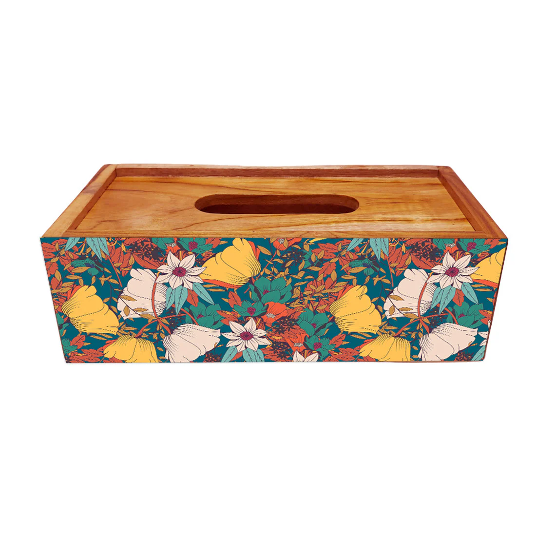 Floral Designer Wooden Tissue Holder for Dining Table - Elegance - Image 3