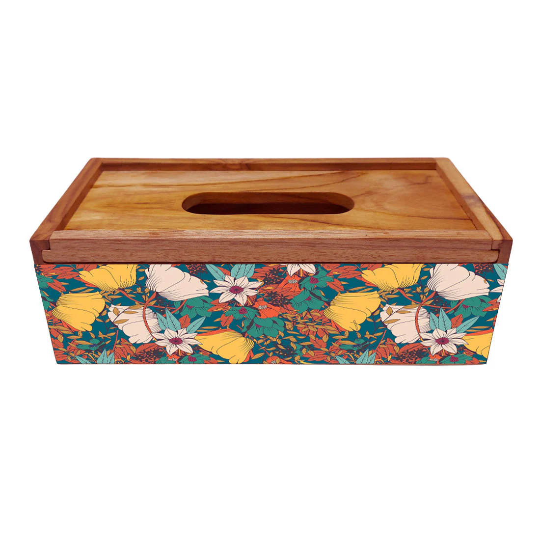 Floral Designer Wooden Tissue Holder for Dining Table - Elegance - Image 4