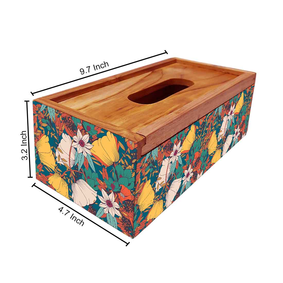 Floral Designer Wooden Tissue Holder for Dining Table - Elegance - Image 5