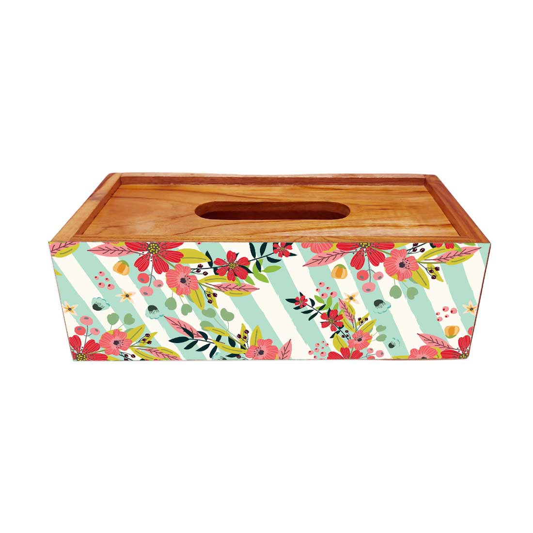 Wooden Decorative Tissue Box Covers for Home Office Car - Stripe - Image 3