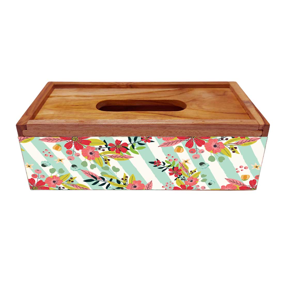 Wooden Decorative Tissue Box Covers for Home Office Car - Stripe - Image 4