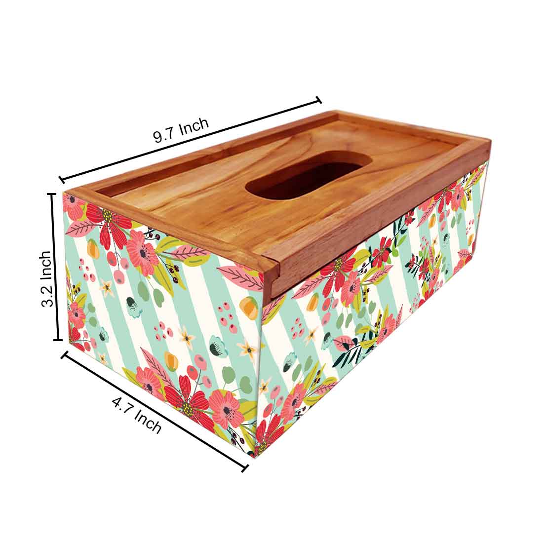 Wooden Decorative Tissue Box Covers for Home Office Car - Stripe - Image 5