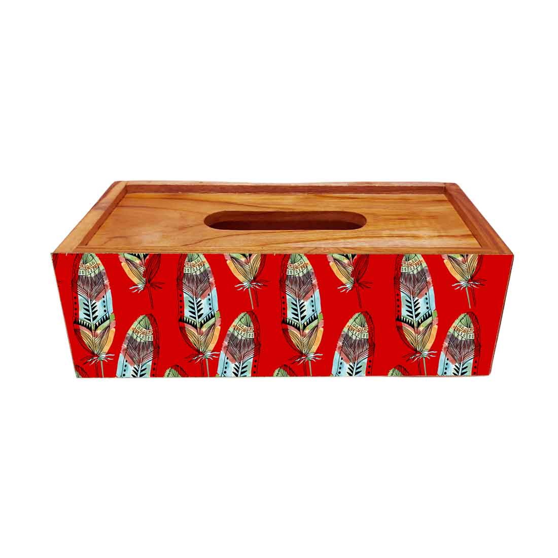 Wooden Tissue Dispenser Stand for Office Home - Feather - Image 3