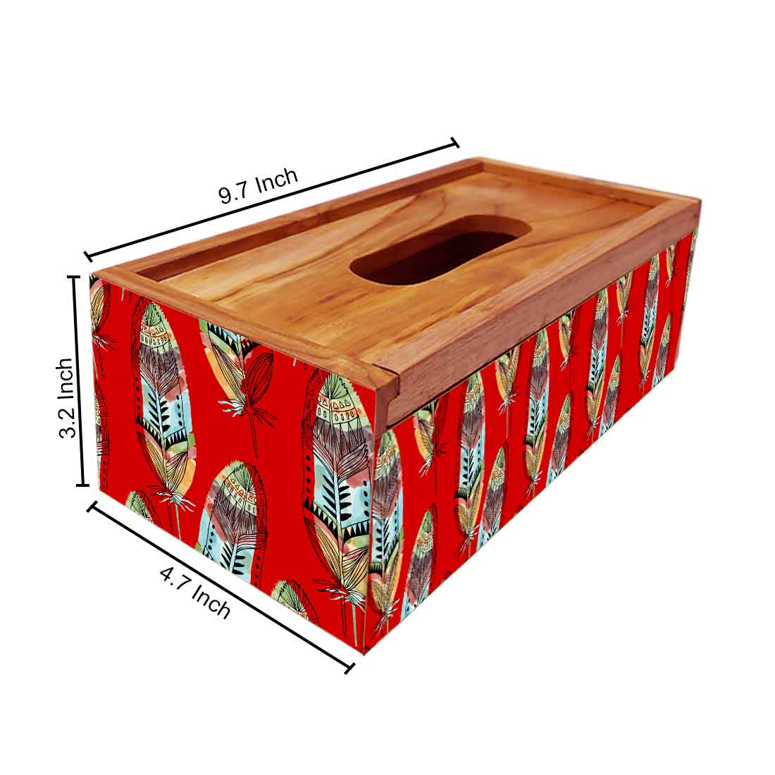 Wooden Tissue Dispenser Stand for Office Home - Feather - Image 5