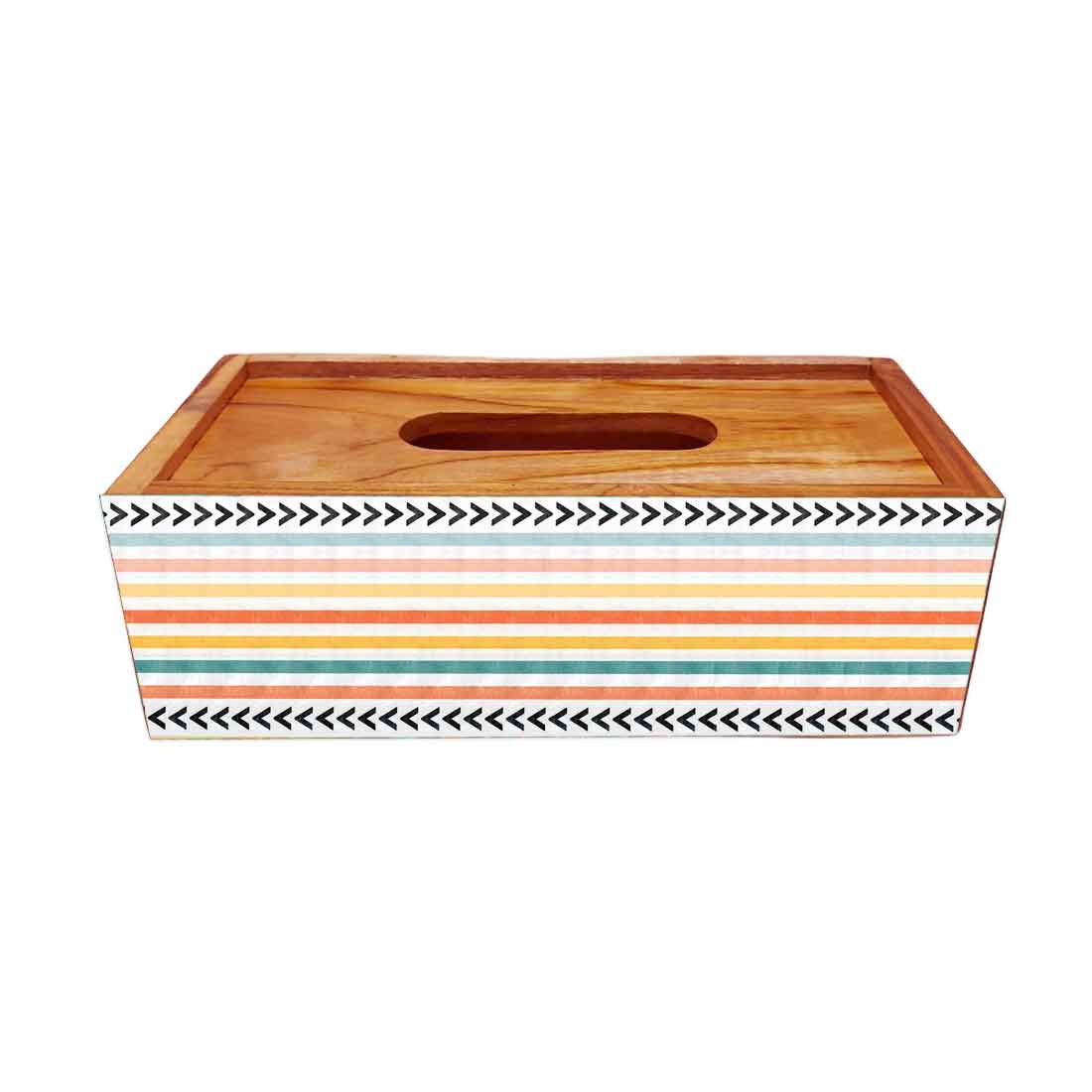 Rectangular Wooden Tissue Paper Holder for Table Kitchen - Image 3