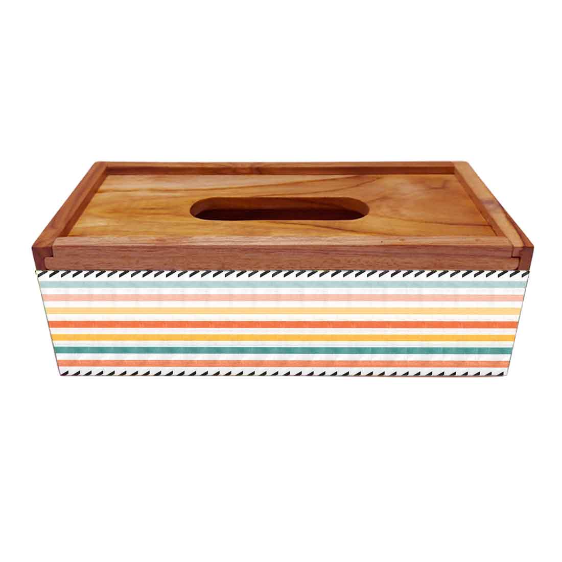 Rectangular Wooden Tissue Paper Holder for Table Kitchen - Image 4