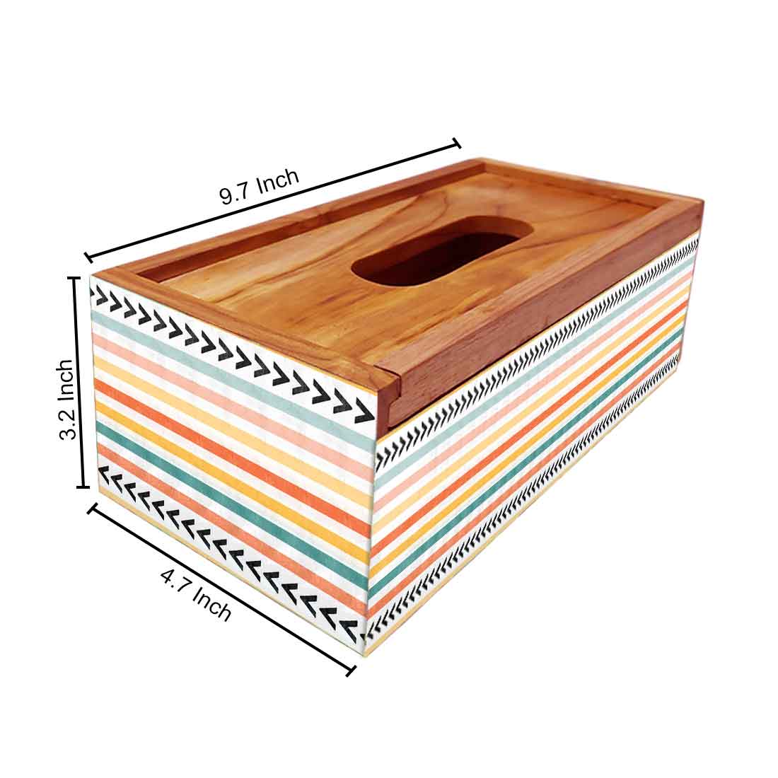 Rectangular Wooden Tissue Paper Holder for Table Kitchen - Image 5