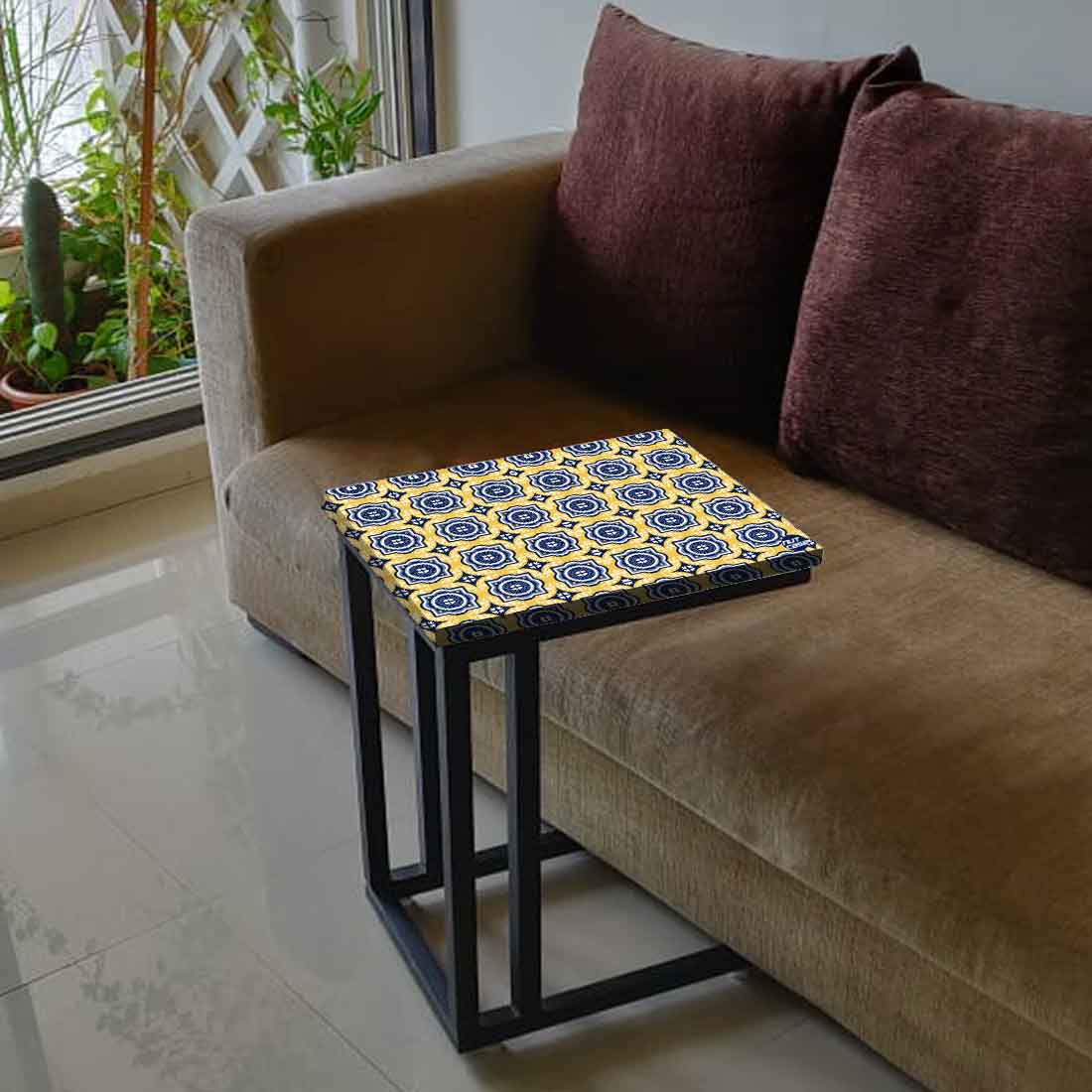 Modern Designer C Shaped Bedside Table for Sofa - Spanish - Image 3