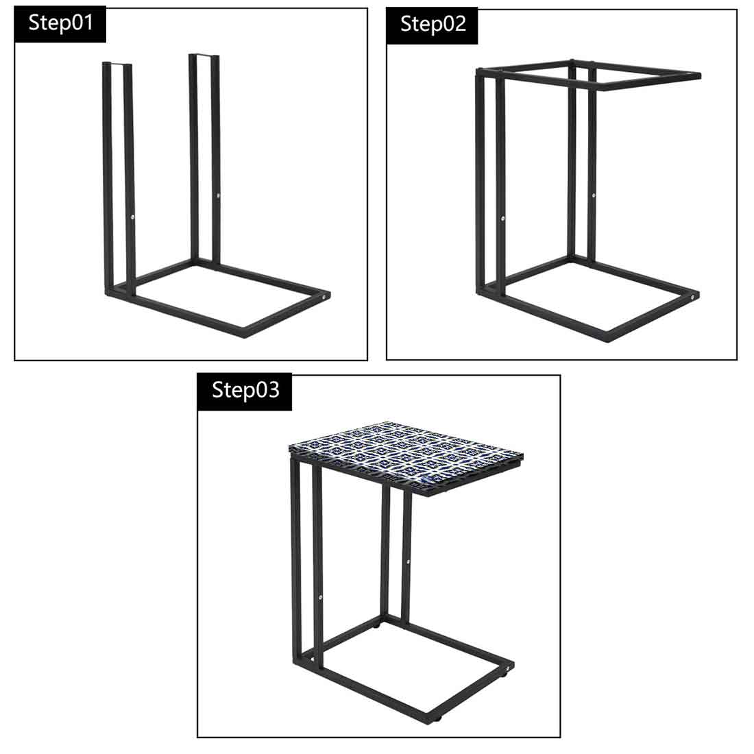 Designer C Shaped Bedside Table for Laptop Work - Spanish - Image 5