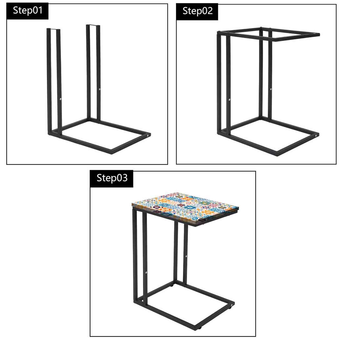 Designer C Shaped Living Room End Table for Sofa - Spanish - Image 5