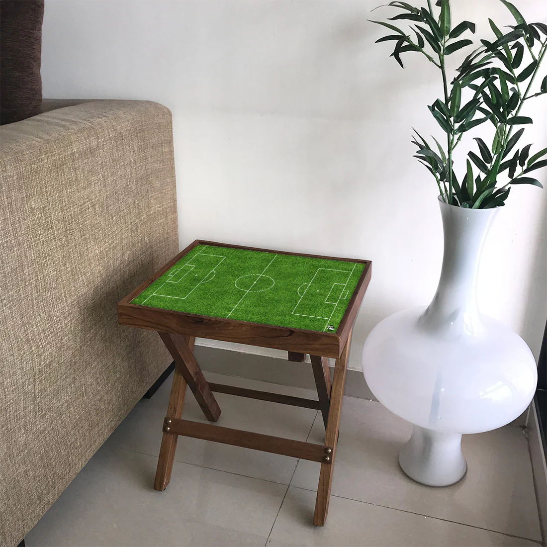 Folding Side Table - Teak Wood -Football Field