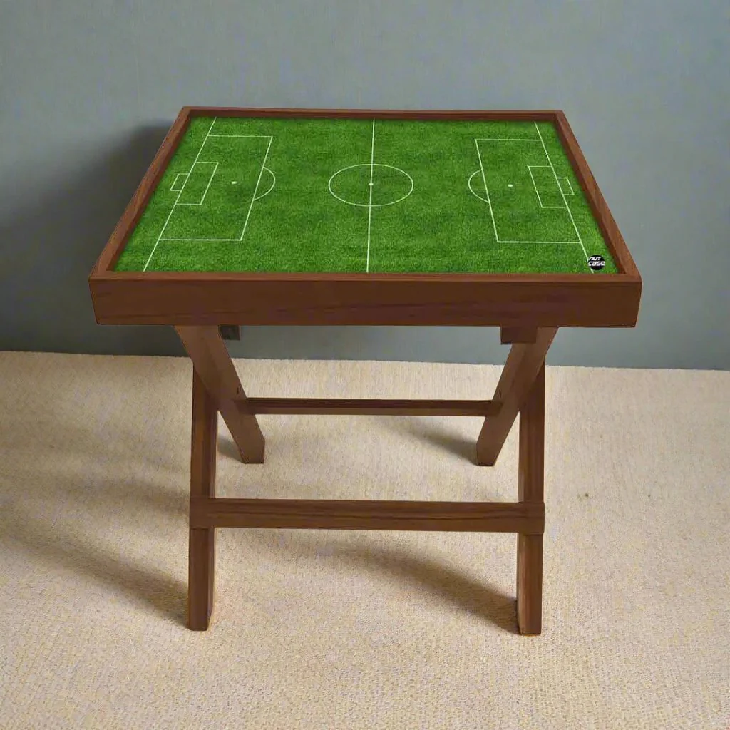 Folding Side Table - Teak Wood -Football Field - Image 2