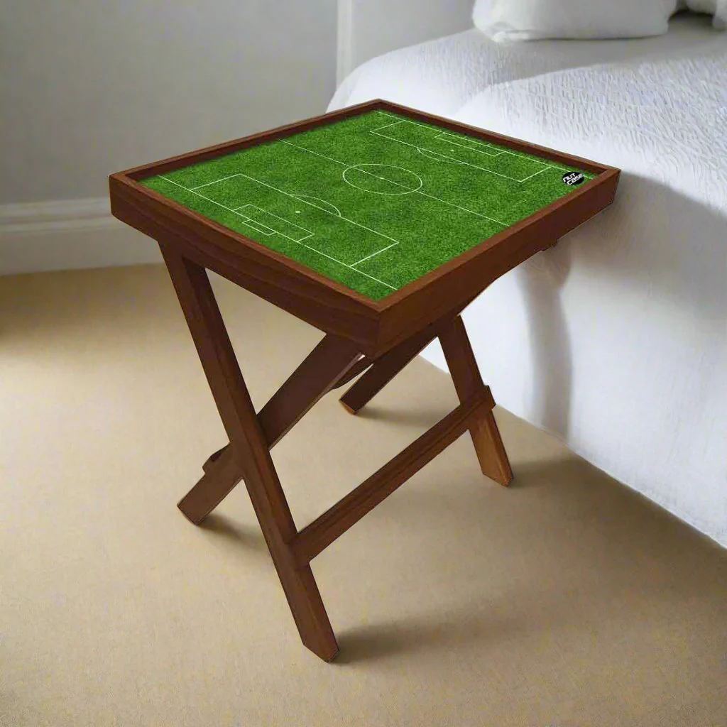 Folding Side Table - Teak Wood -Football Field - Image 3