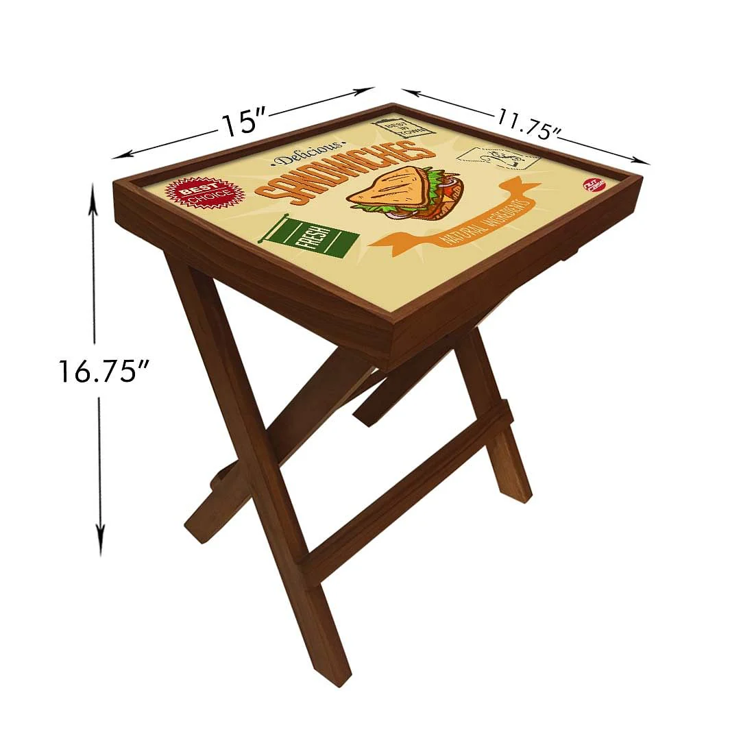 Folding Side Table - Teak Wood - Sandwiches - Image 6