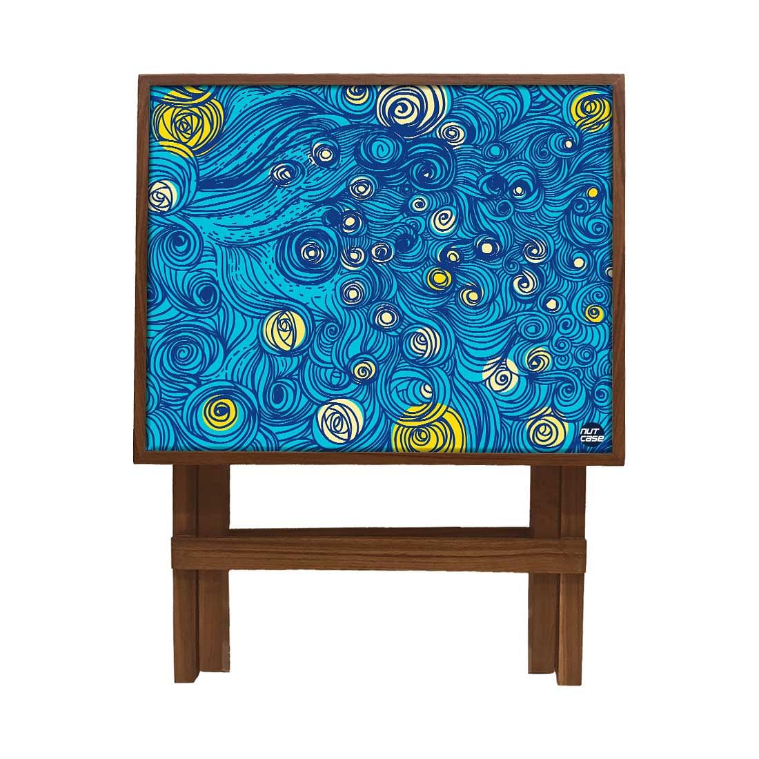 Folding Side Table - Teak Wood - Starry Night - Image 4