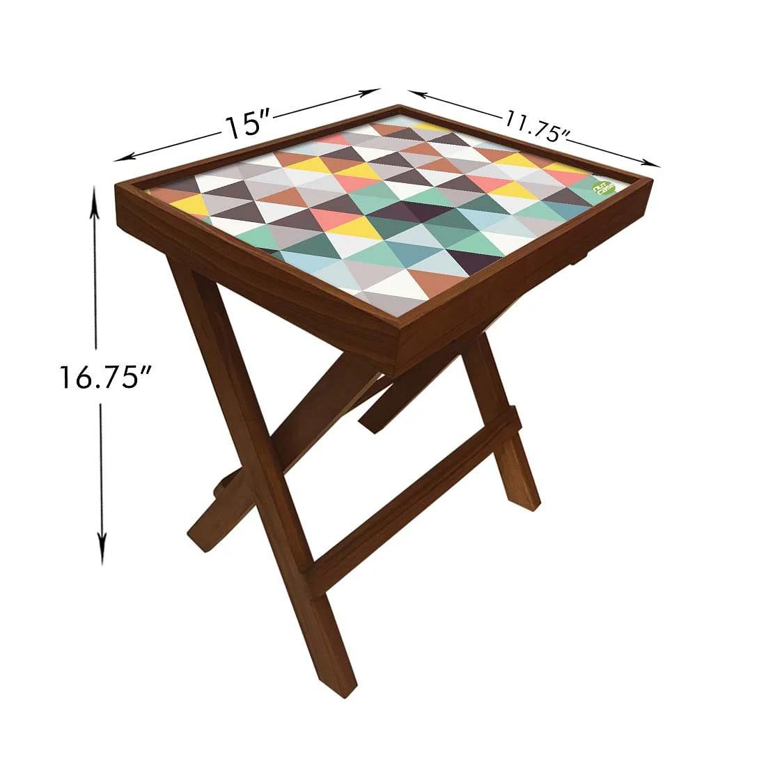 Folding Side Table - Teak Wood - Triangle Designer - Image 6