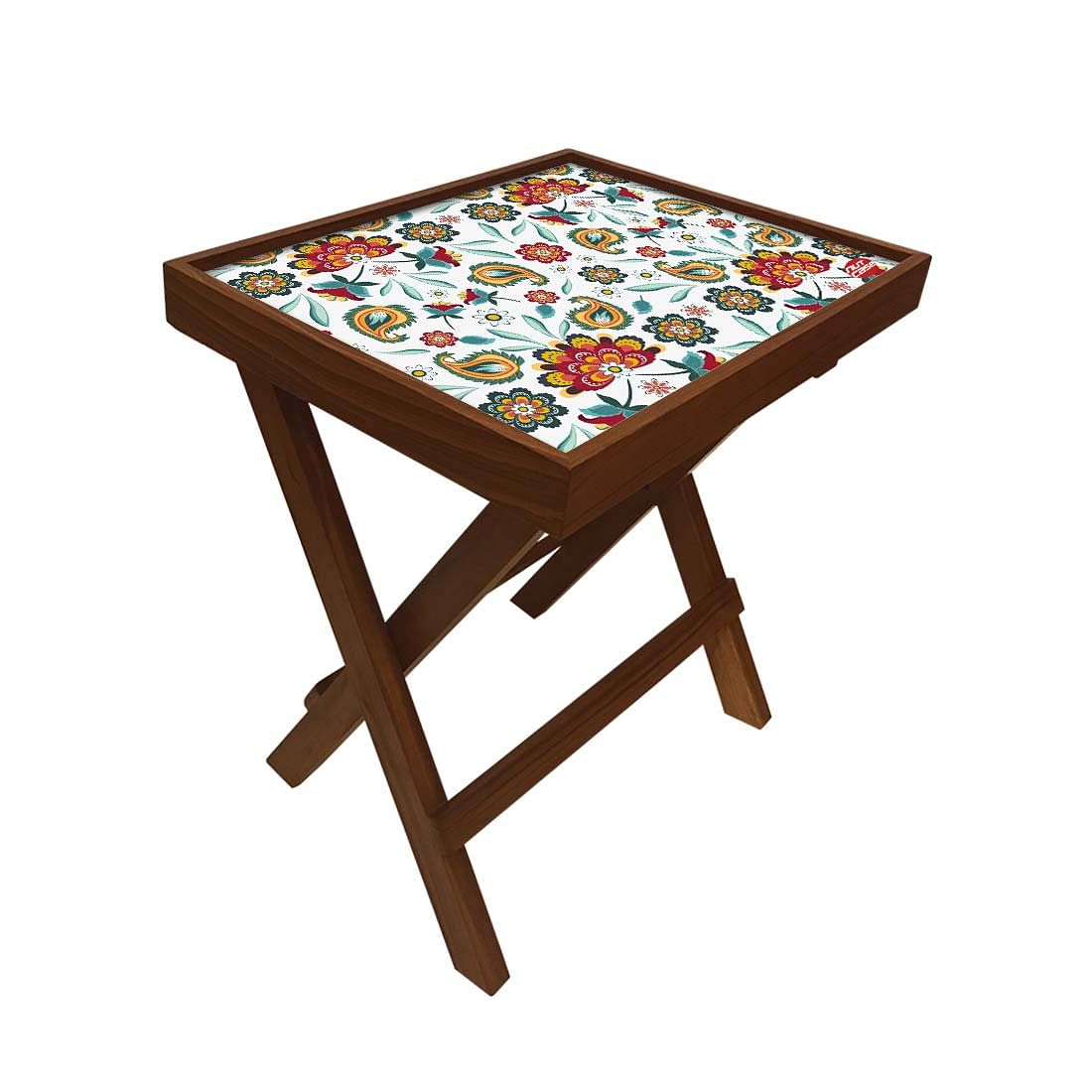 Folding Side Table - Teak Wood - Beautiful Tropical Design - Image 3
