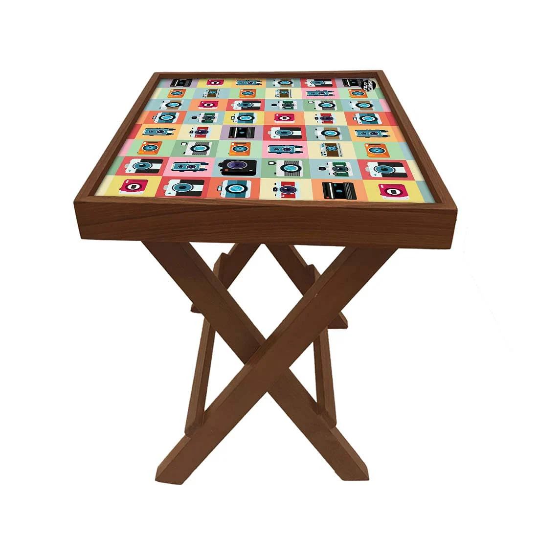 Folding Side Table - Teak Wood - Camera - Image 5