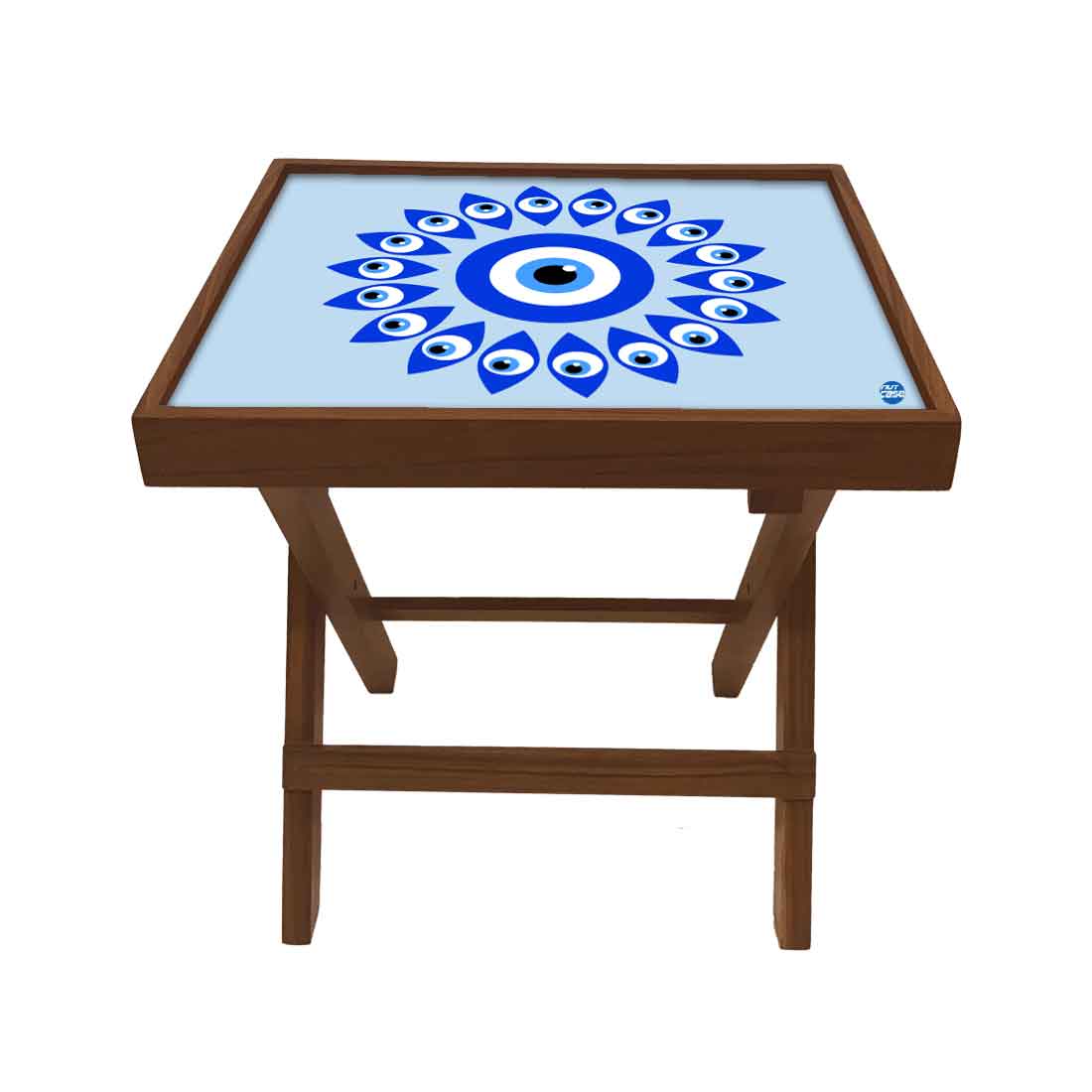 Wooden Folding Side Table for Sofa Bedroom Living Room - Evil Eye Protector - Image 2