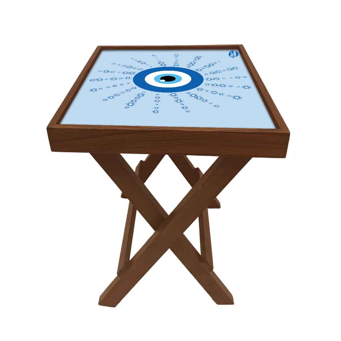 Wooden Folding Side Table for Sofa Bedroom Living Room - Evil Eye Protector - Image 20