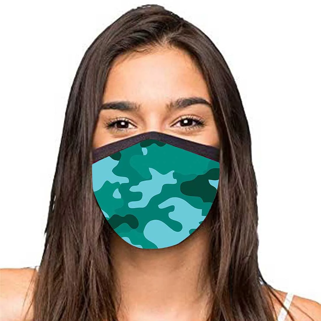 Face Masks Reusable Washable Set Of 2 -Sea_green_camo - Image 2