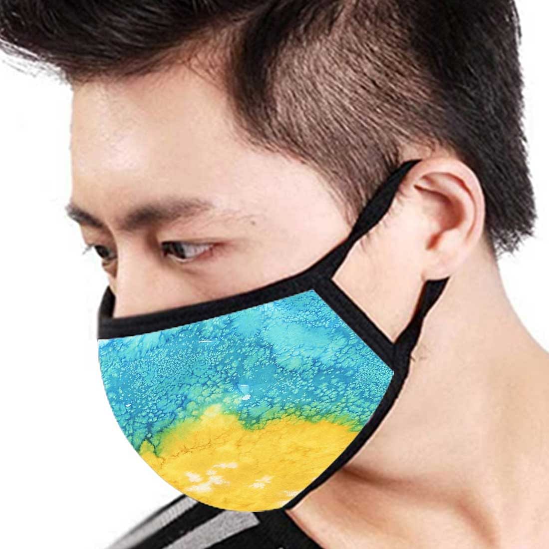 Face Mask For Women - Set Of 2 Protective Masks -Yellow Blue Watercolor - Image 3