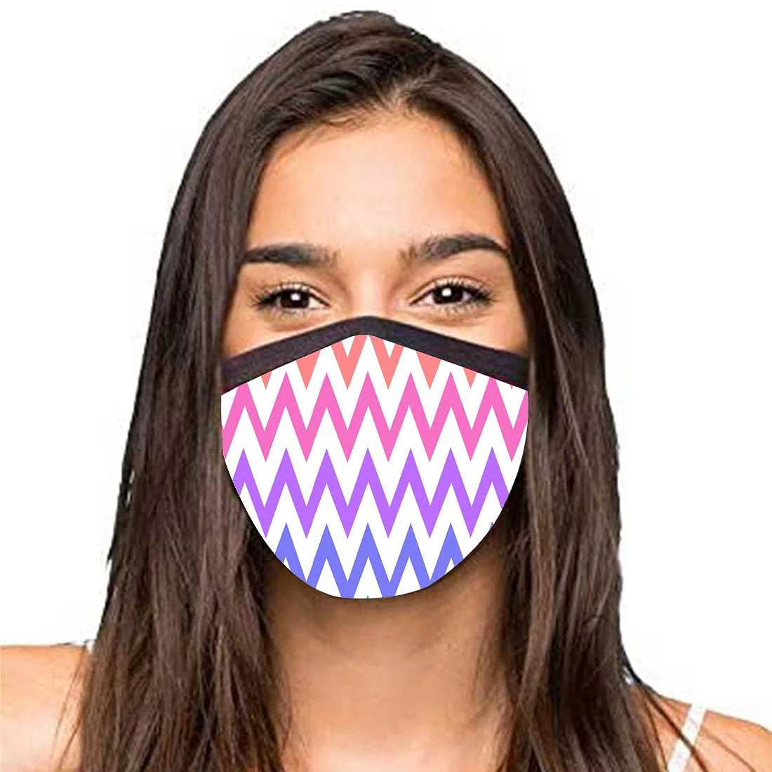 Face Masks Reusable Washable Set Of 2 -Colorful_chevron - Image 2