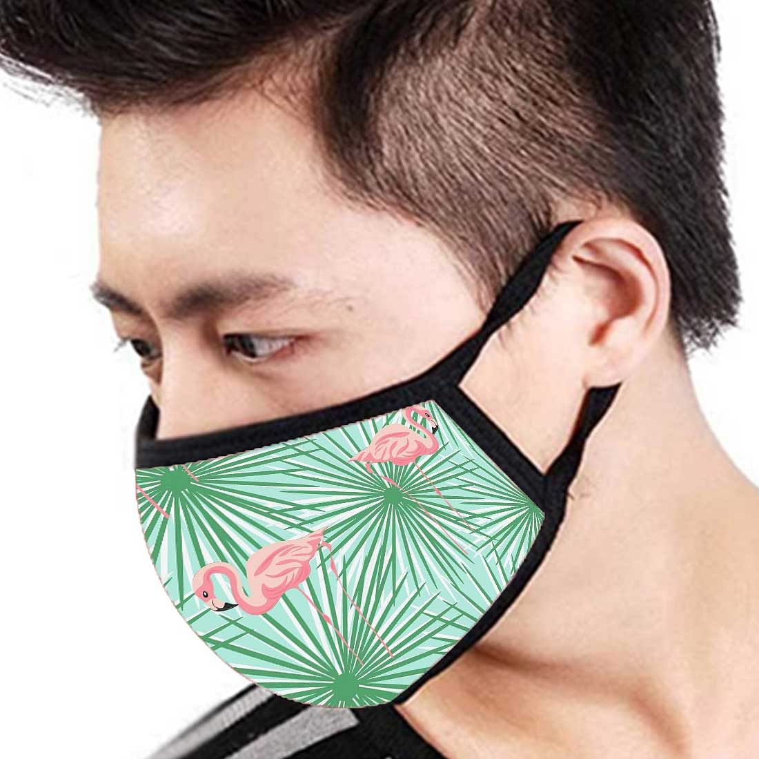 Face Masks Reusable Washable Set Of 2 -Flamingo_green - Image 3