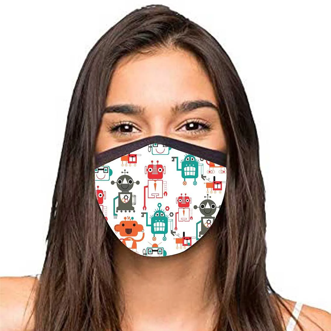 Face Masks Reusable Washable Set Of 2 -Robots - Image 2