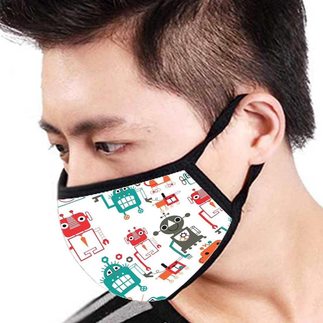 Face Masks Reusable Washable Set Of 2 -Robots - Image 3