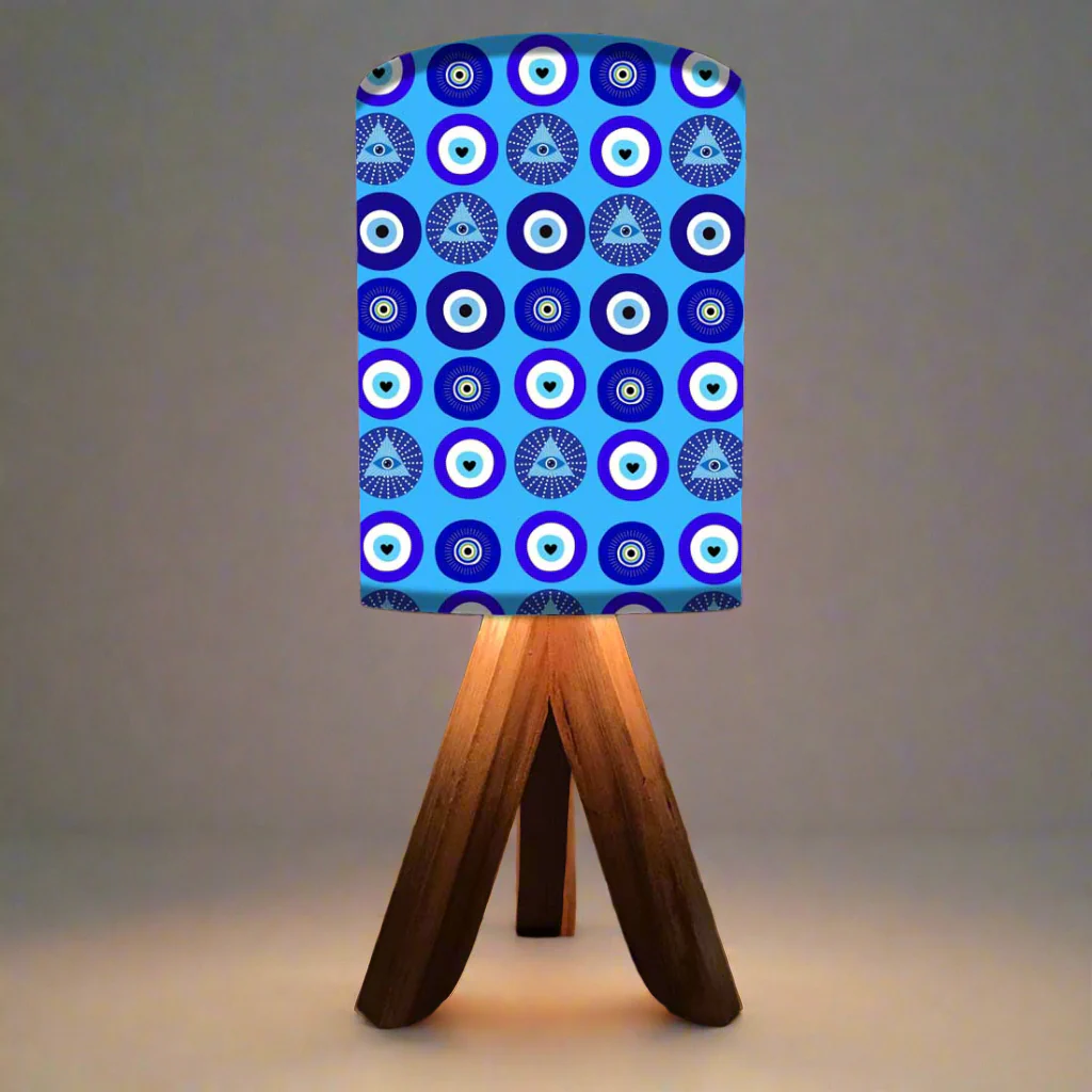 Mini Tripod Table Lamp for Kids Bedroom Study-Evil Eye Protector (3W LED Bulb Included) - Image 7