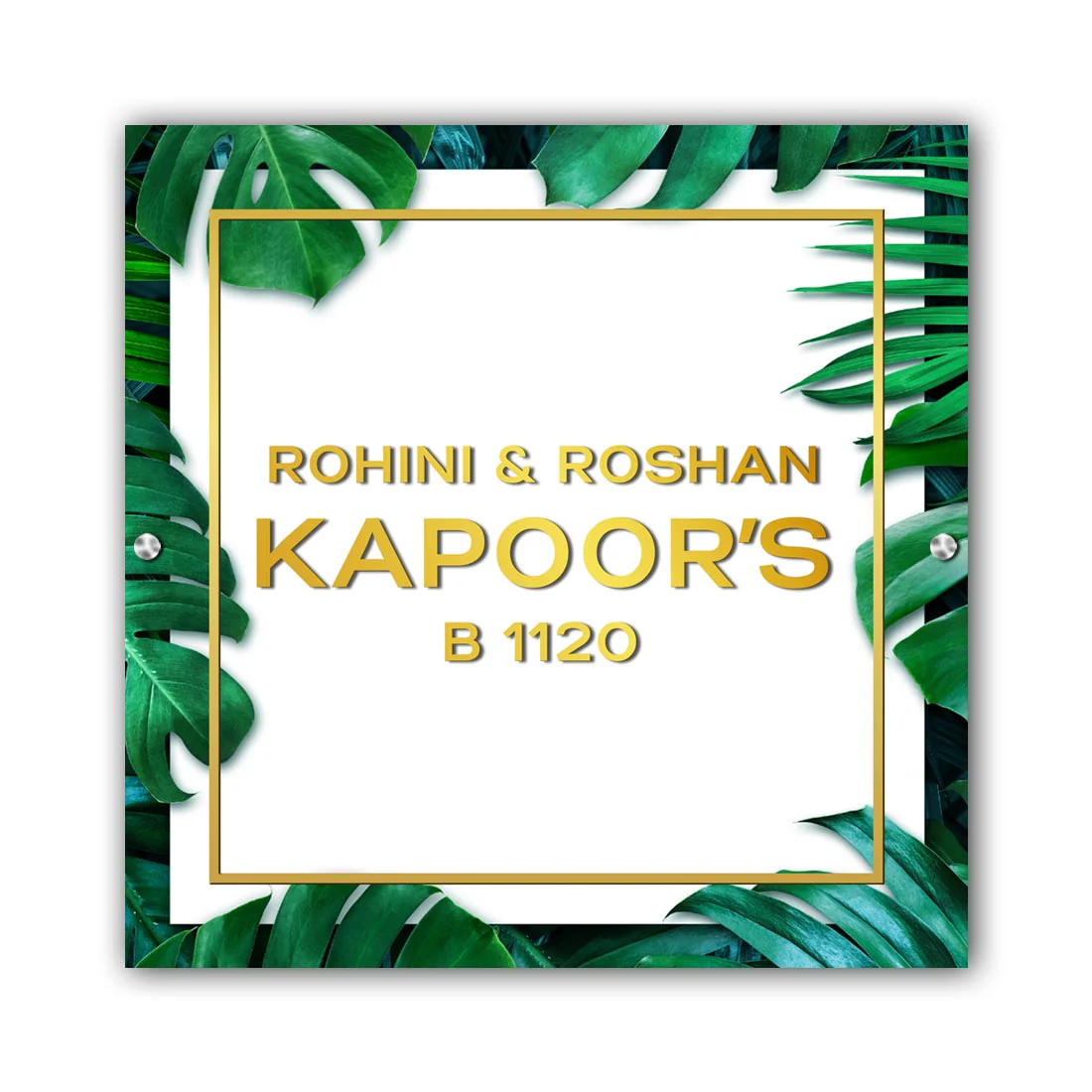 Designer Name Plate for Home with 3D Acrylic Fonts - Square Nameplate - Image 2