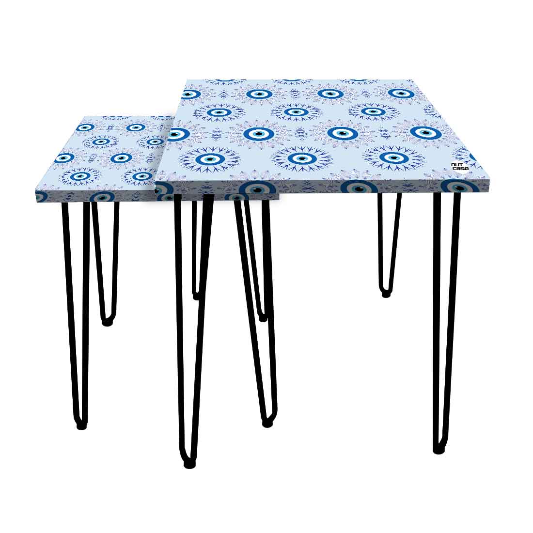 Nesting Table Set of 2 for Living Room Outdoors Patio - Evil Eye Protector - Image 11