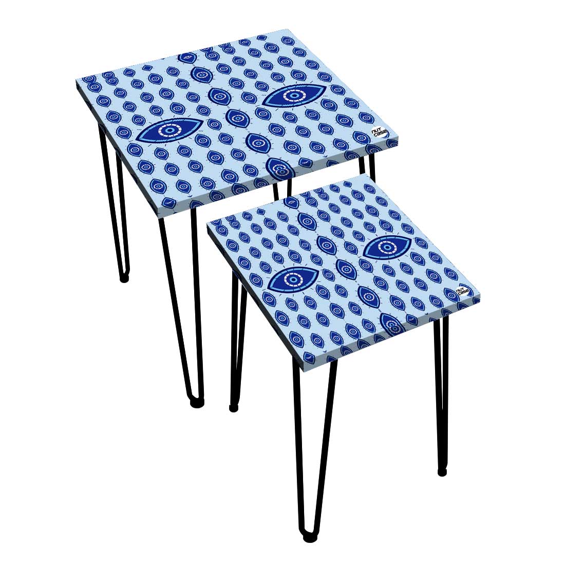 Nesting Table Set of 2 for Living Room Outdoors Patio - Evil Eye Protector - Image 24