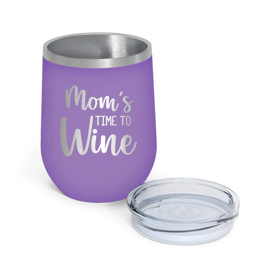 Designer Steel Travel Coffee Flask Mug With Lid Gift for Mothers Day Gifts - Mom's Time To Wine - Image 11