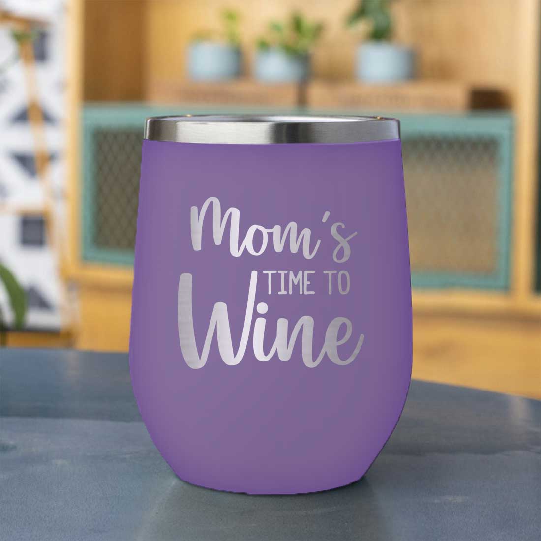 Designer Steel Travel Coffee Flask Mug With Lid Gift for Mothers Day Gifts - Mom's Time To Wine - Image 13