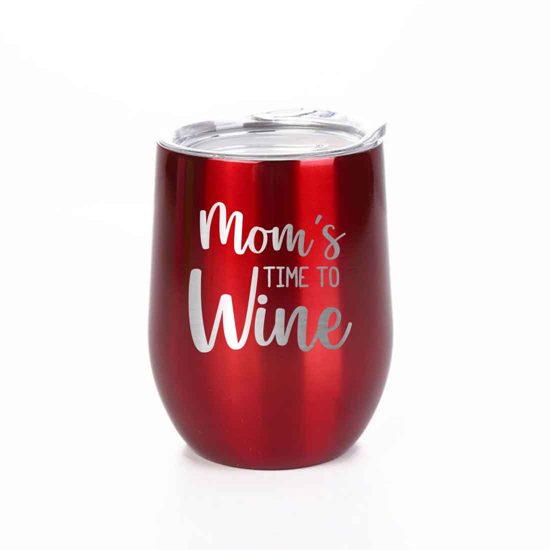 Designer Steel Travel Coffee Flask Mug With Lid Gift for Mothers Day Gifts - Mom's Time To Wine - Image 17