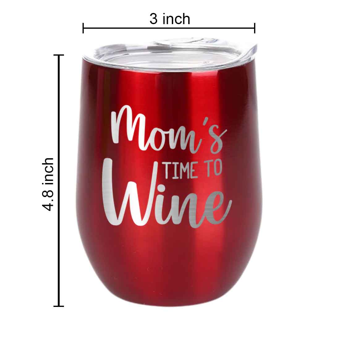Designer Steel Travel Coffee Flask Mug With Lid Gift for Mothers Day Gifts - Mom's Time To Wine - Image 21