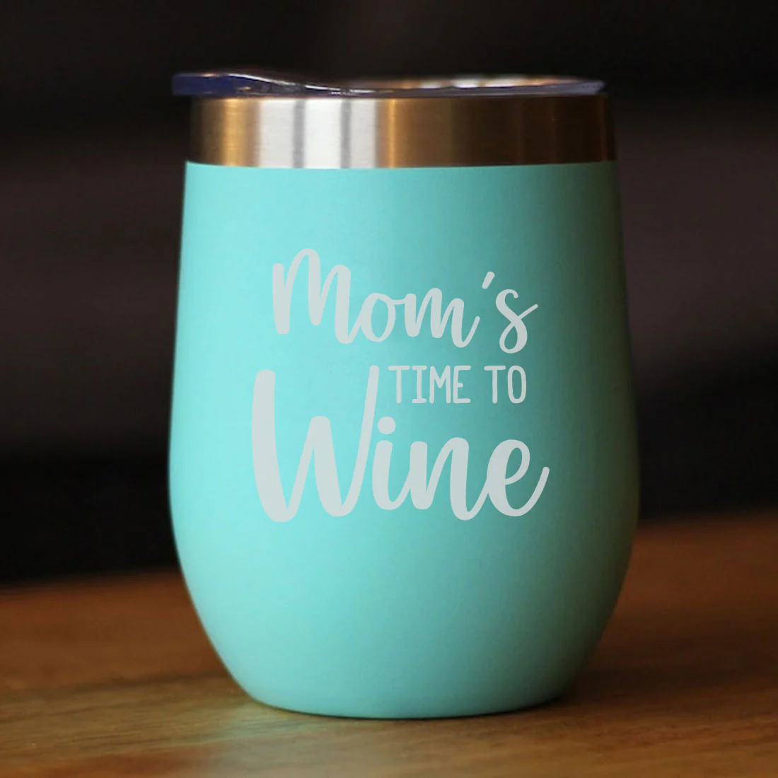 Designer Steel Travel Coffee Flask Mug With Lid Gift for Mothers Day Gifts - Mom's Time To Wine - Image 24