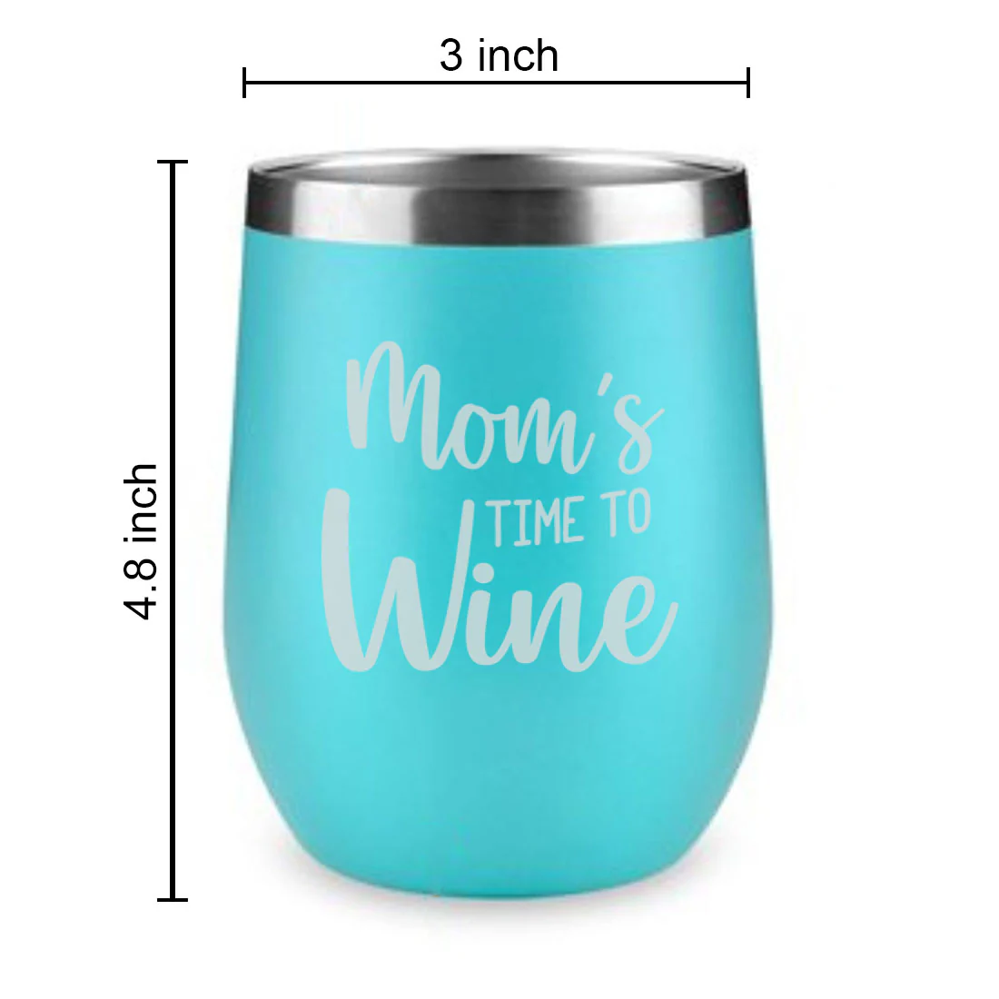 Designer Steel Travel Coffee Flask Mug With Lid Gift for Mothers Day Gifts - Mom's Time To Wine - Image 27