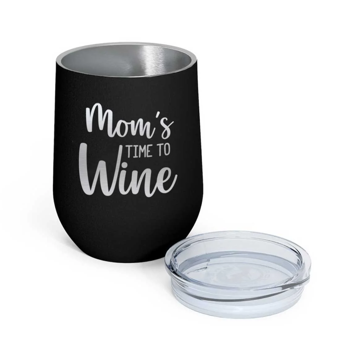 Designer Steel Travel Coffee Flask Mug With Lid Gift for Mothers Day Gifts - Mom's Time To Wine - Image 34