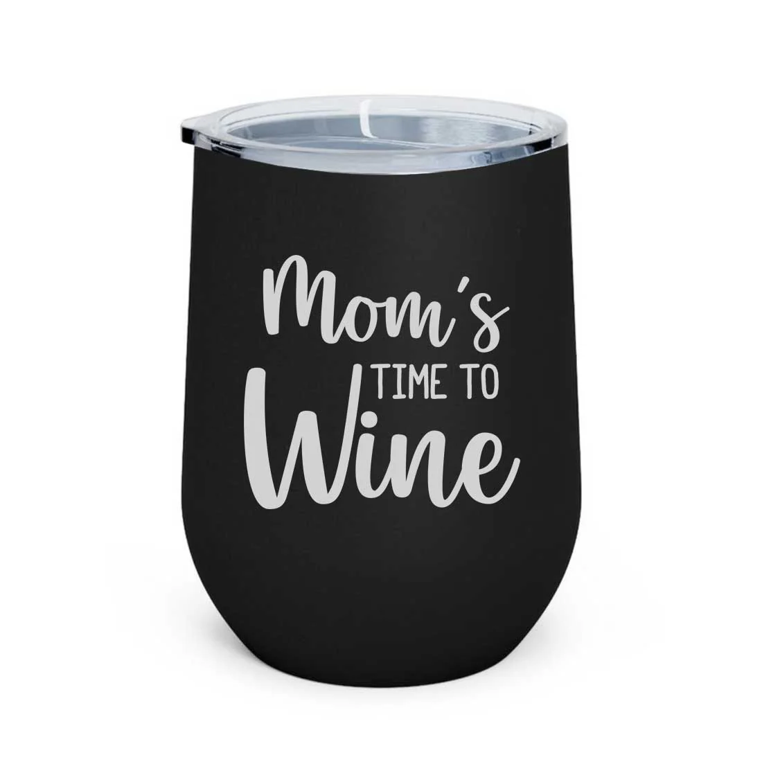 Designer Steel Travel Coffee Flask Mug With Lid Gift for Mothers Day Gifts - Mom's Time To Wine - Image 4