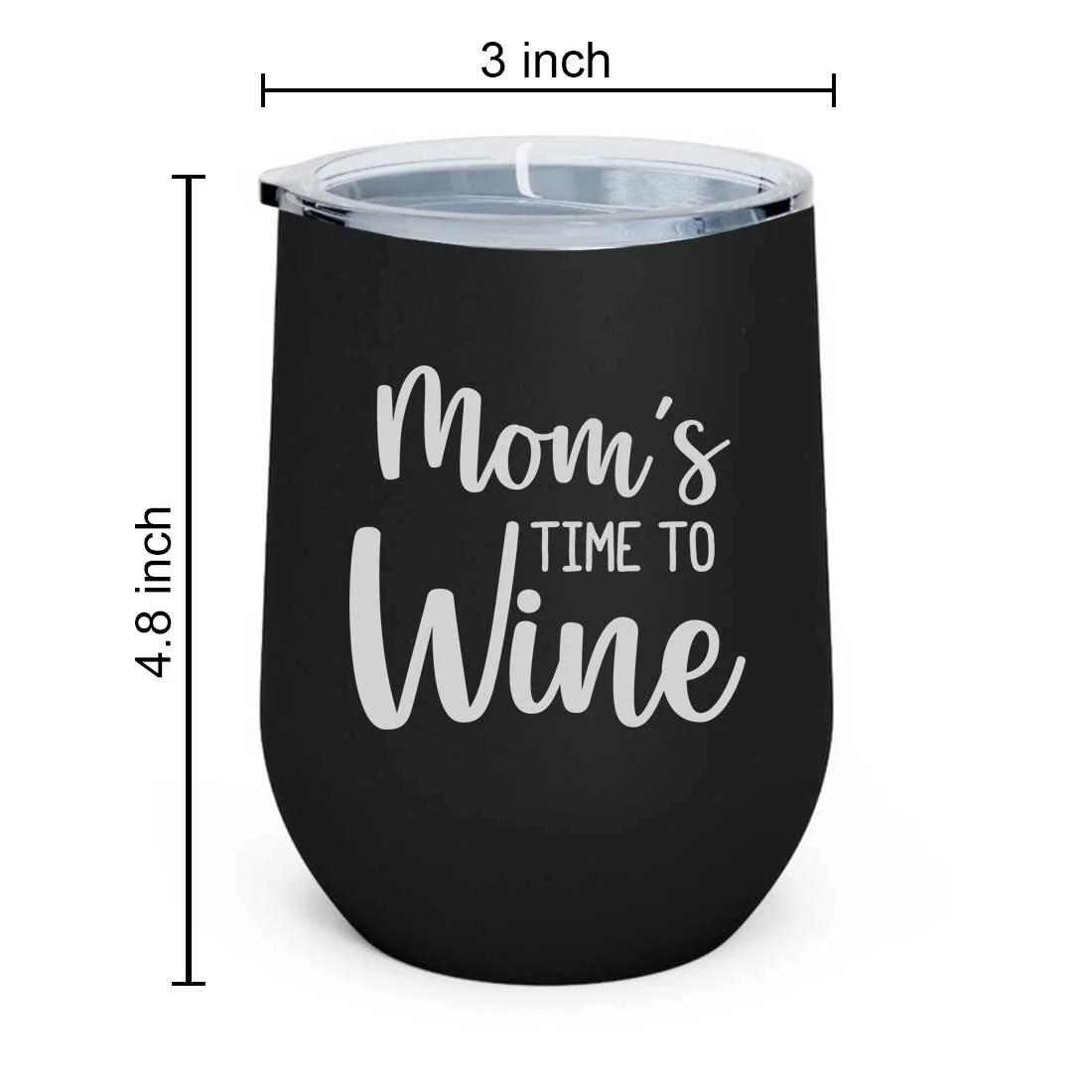 Designer Steel Travel Coffee Flask Mug With Lid Gift for Mothers Day Gifts - Mom's Time To Wine - Image 5